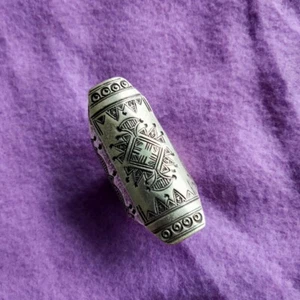 FINE SILVER RINGS 925 STERLING リング BAGUE ADJUSTABLE SIZE LONG COAT R7709 - Picture 1 of 6