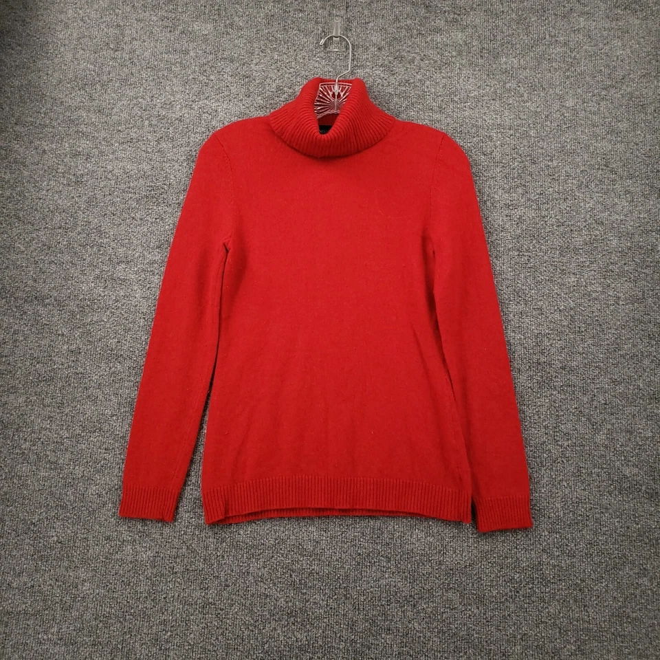 Suéter Jones & Co Mujer S Pequeño Rojo Manga Larga Cachemira Cuello Tortuga Tejido Foto 1 de 4