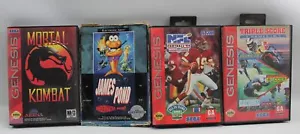 Vintage Sega Genesis James Pond Mortal Kombat Tipple Score 94 Football Video Gme - Picture 1 of 5