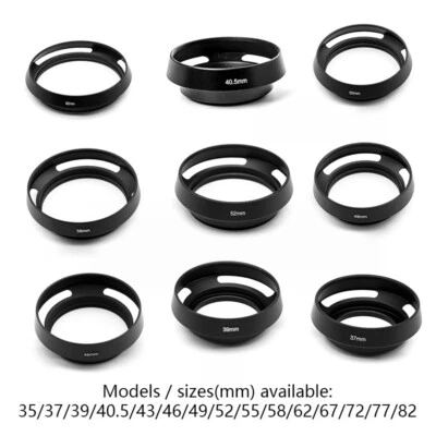 Universal Metal Tilted Vented Lens Hood for Olympus Leica Contax Fuji Nikon Sony - Image 1 of 2