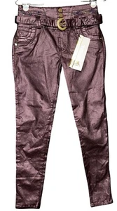 Jeans Colombian Revel Premium taglia 10 (26x27) sollevamento del culo vita alta metallizzato NUOVO - Foto 1 di 11