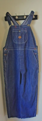 Red Kap Mens Bib Overalls 44x30 Medium Wash Blue Denim Button Fly Carpenter - Image 1 of 4