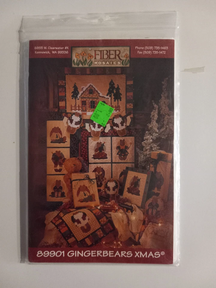 Fiber Mosaics Gingerbears Gingerbread House Applique Wall Quilt Pattern  X-MAS - Image 1 of 1