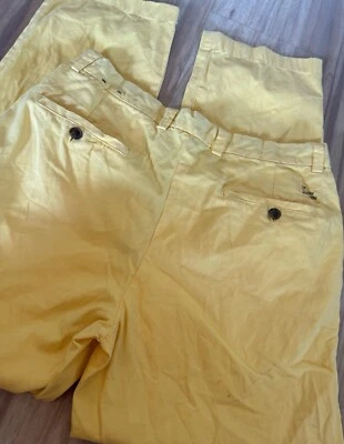 33 by 30 Brooks Brothers Yellow Clark 100% Cotton Pants Flat Front Chino - Image 1 of 4