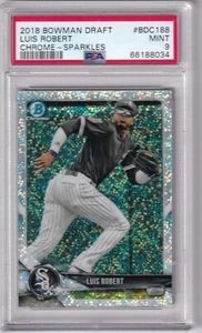 LUIS ROBERT -- 2018 BOWMAN CHROME DRAFT -- SPARKLES REFRACTOR -- PSA MINT 9 - Picture 1 of 1