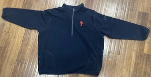 Cutter & Buck Fleece Mens 4XB Blue Long Sleeved Jacket Solid 1/4 Zip Phillies - Picture 1 of 9