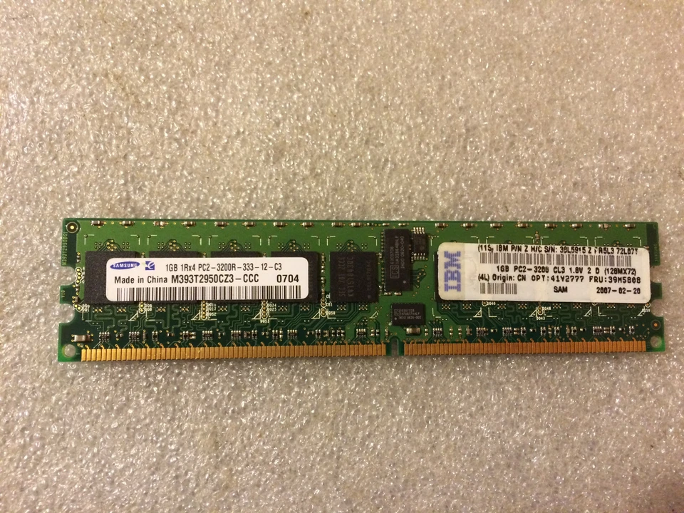 Memoria DDR2 ECC Samsung M393T2950CZ3-CCC 1GB PC2-3200 400MHz CL3 240-Pin ECC - Immagine 1 di 1