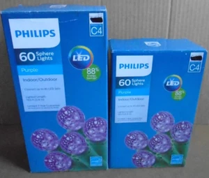 PHILIPS 60 Sphere LED Lights Green Wire Purple (2-boxes) - Picture 1 of 22