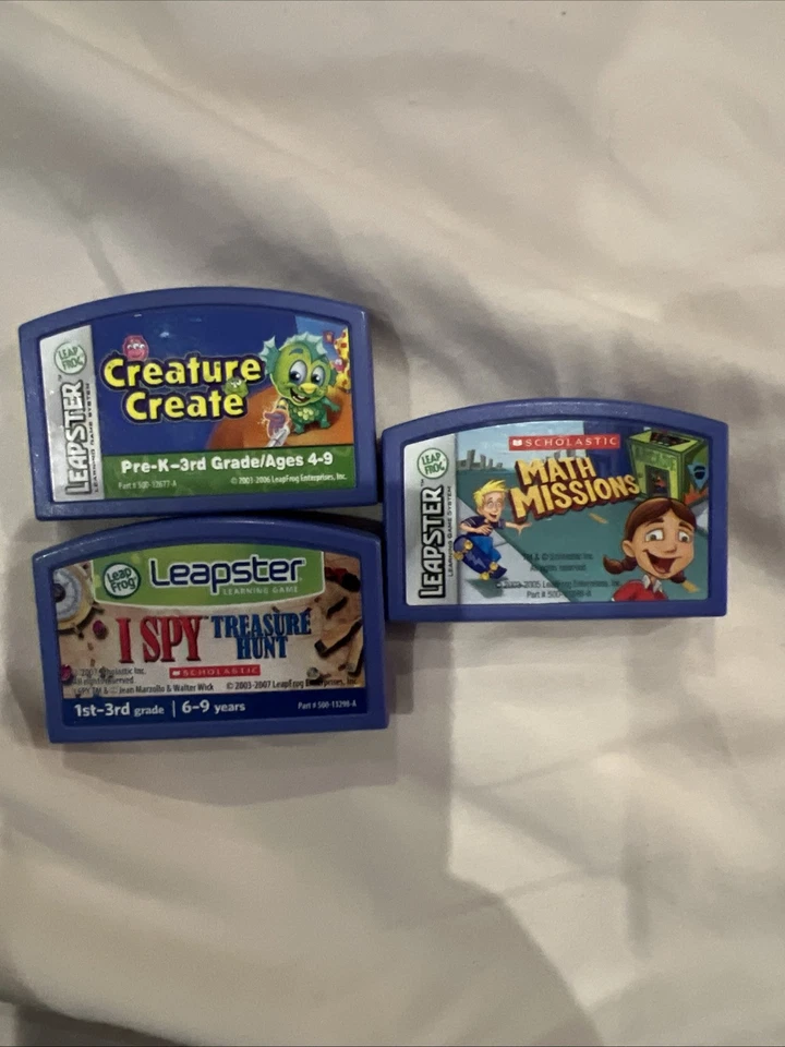 Leapfrog Leapster Games I Spy Treasure Math Missions Creature Create Lot Of 3 - Image 1 of 1