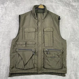 Gilet vintage Gap uomo verde medio utilità militare escursionismo pile zip giacca Y2K - Foto 1 di 11