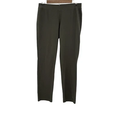 Брюки Eileen Fisher зеленые без застежек конические эластичные размер маленький минималистские опрятные - Изображение 1 из 4