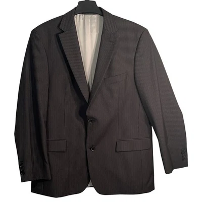 Traje Chaqueta Hugo Boss Para Hombre Talla 44R Gris Lana a Rayas Bolsillos de Un Pecho  Foto 1 de 4