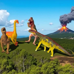 Vintage Prehistoric Dinosaur Figures Lot of 4 Imperial Greenbrier Apx 11” - Picture 1 of 20