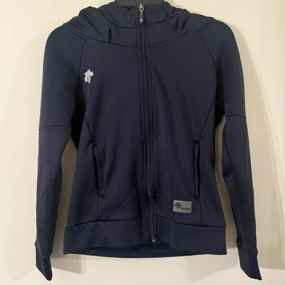 VTG Navy Descente Zip Hoodie Technicalwear Ski Sportswear Gorpcore Womens Small - Image 1 of 4