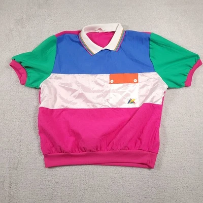 Vtg Polo Shirt Women's 18W Retro 80s Windbreaker Pullover Golf Beach Made in USA - Image 1 of 4