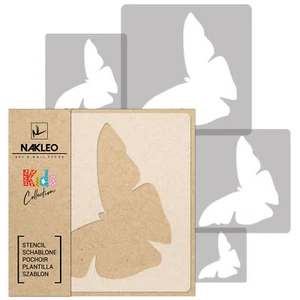 5x Plantillas de PLÁSTICO reutilizables / 34x34 a 8x8 /Para niños/ MARIPOSA #2 - Imagen 1 de 3