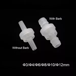 Clear Plastic Check Valve One Way Non Return Inline Barbed/Without Barb Φ3-Φ12mm - Picture 1 of 6