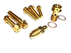 BREMBO RCS 19 Titanium Brake Bolt race kit GOLD Titanium No Rust light weight - Picture 1 of 20