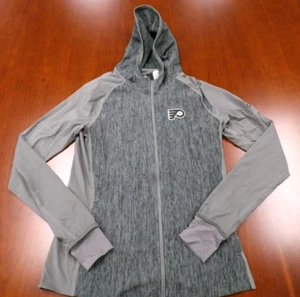 NEW WOMEN'S ADIDAS NHL PHILADELPHIA FLYERS GRAY HOODED CLIMALITE JACKET SIZE S - Picture 1 of 4
