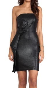 Halston Heritage Size 12 Black STRAPLESS ALL-OVER SEQUIN DRESS - Picture 1 of 4