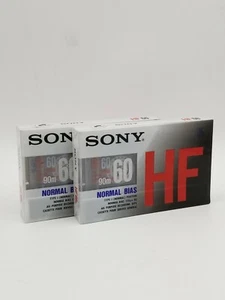 2 casetes de audio en blanco Sony HF 60 de alta fidelidad sesgo normal de alta fidelidad *Nuevos sellados* - Imagen 1 de 3