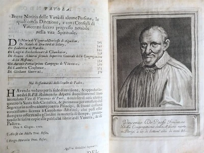 1700 VITA DEL VENERANDO SERVO DI DIO VINCENZO DE PAOLI antique VELLUM BINDING - Image 1 of 4