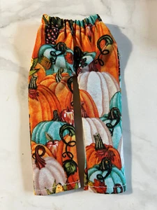 Pantalones de calabaza azul naranja de Halloween se adapta a 12 pulgadas de estante sentado muñeca elfo o duendecillo - Imagen 1 de 1