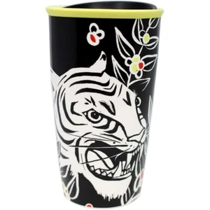 Rare New Starbucks White Tiger Tumbler Ceramic Mug Travel 12oz - Picture 1 of 5