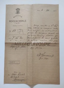 MUNICIPIO DI ROCCACASALE - Provinz Adler 1920 Antwort auf die Notiz - Bild 1 von 2