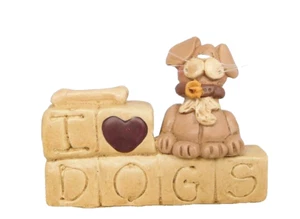 I Love Dogs - New resin block with a small dog & bone by Blossom Bucket #26753 - Picture 1 of 4