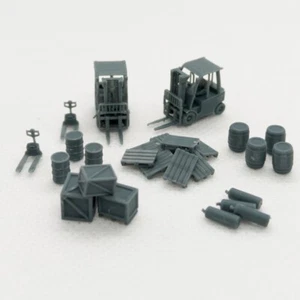 SSMODEL 1:220 Warehouse Kit Forklift Boxes Pallets - Picture 1 of 3