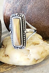 RARE James Avery Retired Bronze and Sterling Silver Long Ring Size 9 - Picture 1 of 4