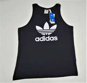 Adidas Original  Mens Tefoil  Classic Tank top H06634 Black White  - Picture 1 of 8