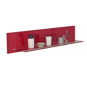 Badmöbel Wandboard rot hochglanz Ablage mit Glas Ablage Regal Bad Möbel Neu - Bild 1 von 4