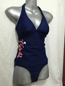 BNWT Ladies Sz 16 Wavezone Brand Navy Blue Aussie Print Tankini Swim Suit Set - Picture 1 of 3