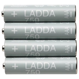 IKEA LADDA Akku Batterien aufladbar, 4 Stück AAA 750 mAh Ni-MH - Bild 1 von 2