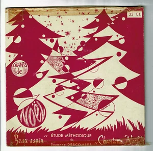CHANTS de NOËL Vinyle 33T 17 cm Livre ETUDE METHODIQUE S. DESCOMBES BEAU SAPIN - Imagen 1 de 7
