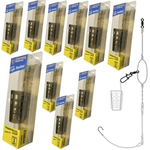 10 x SYMMETRISCHE SCHLAUFE + Feeder Gummi Futterkorb Montage Fluorocarbon Fluoro - Bild 1 von 6