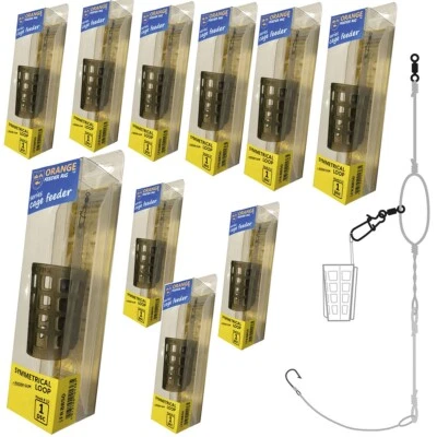 10 x SYMMETRISCHE SCHLAUFE + Feeder Gummi Futterkorb Montage Fluorocarbon Fluoro - Bild 1 von 4