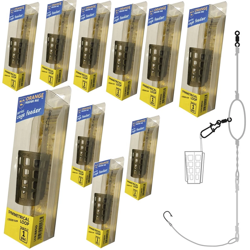 10 x SYMMETRISCHE SCHLAUFE + Feeder Gummi Futterkorb Montage Fluorocarbon Fluoro - Bild 1 von 4