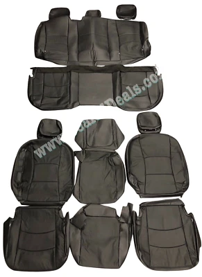 FUNDAS DE ASIENTO DE CUERO NEGRAS PARA 2018 2019 2020 2021 2022 RAM 1500 DOBLE CABINA CLÁSICAS Foto 1 de 4