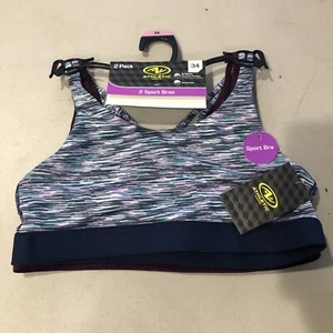 BRAND NEW ATHLETIC WORKS 2 PACK SPORTS BRAS BAND SIZE 34 - Picture 1 of 2