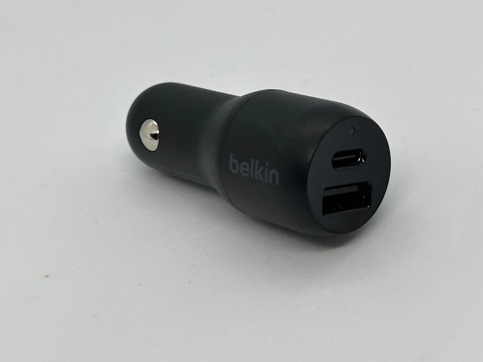 Cargador Coche Rápido USB Doble Belkin - 37W USB-C y USB-A 100% Original Foto 1 de 1