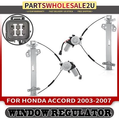 2x Regulador de ventana delantero izquierdo y derecho con motor para Honda Accord 2003-2007 cupé Foto 1 de 4