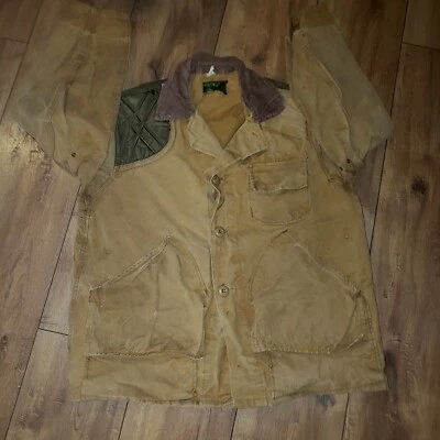 Vtg Stream Field Hunting Jacket Canvas Coat Mens Size S M  see measurements  - Image 1 of 4