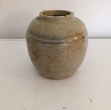 Antique Vintage Chinese Blue and & White Stoneware Ginger Jar