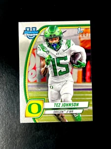 2024 Bowman Chrome University Tez Johnson 1° Bowman Rookie Card - Foto 1 di 2