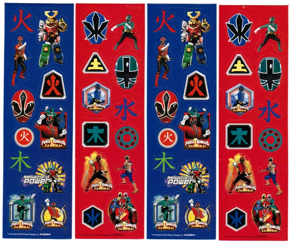 ¡4 hojas de pegatinas Power Rangers Samurai! Foto 1 de 1