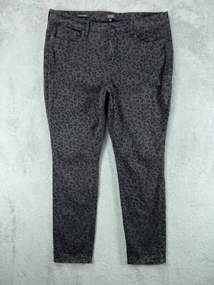 NYDJ Jeans Womens  Petite 14P Gray Alina Legging Lift Tuck Leopard Jeans Hi Rise - Image 1 of 4