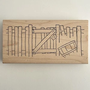 Art Impressions Rubber Stamps Ai Watercolor P-1916 Fence From Set 5545 - Picture 1 of 5